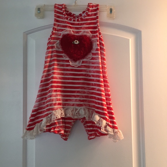 Heart Valentine’s Day ROMPER - Picture 1 of 5